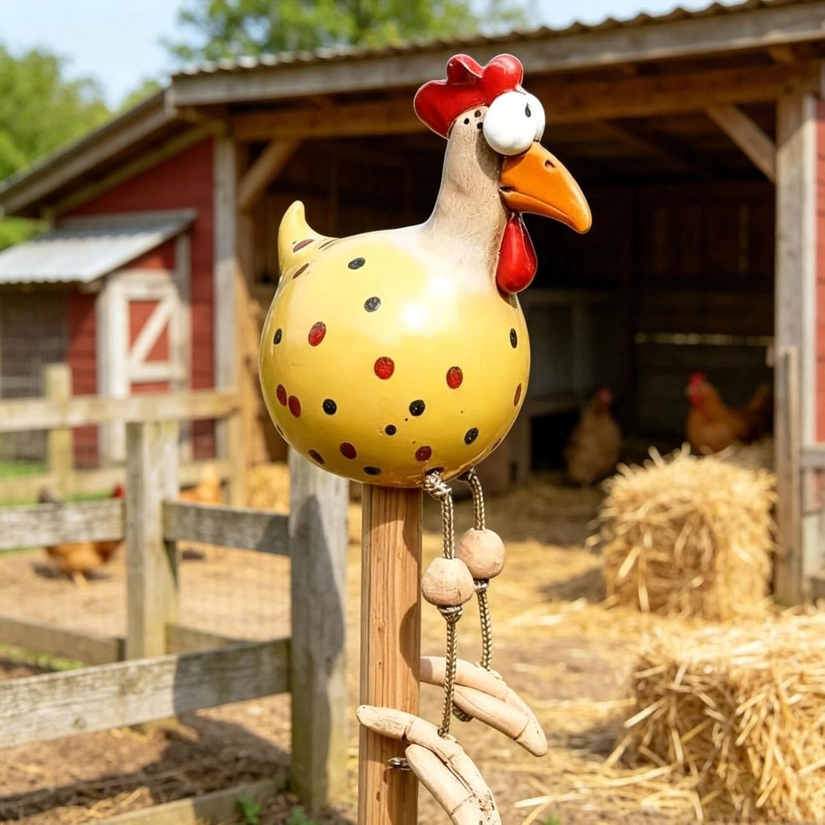 Tuindecoratie Haan - Keramisch - Lange poten - Vrolijke toevoeging voor je tuin - ShopVlot