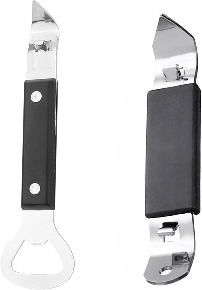 SnelShoppen - 2 Stuks Magnetische Flessenopeners - Handmatige Blikopener - Bierflesopener - Geschikt voor Drankblikjes - Rvs - Zwart - Ideaal voor Fee
