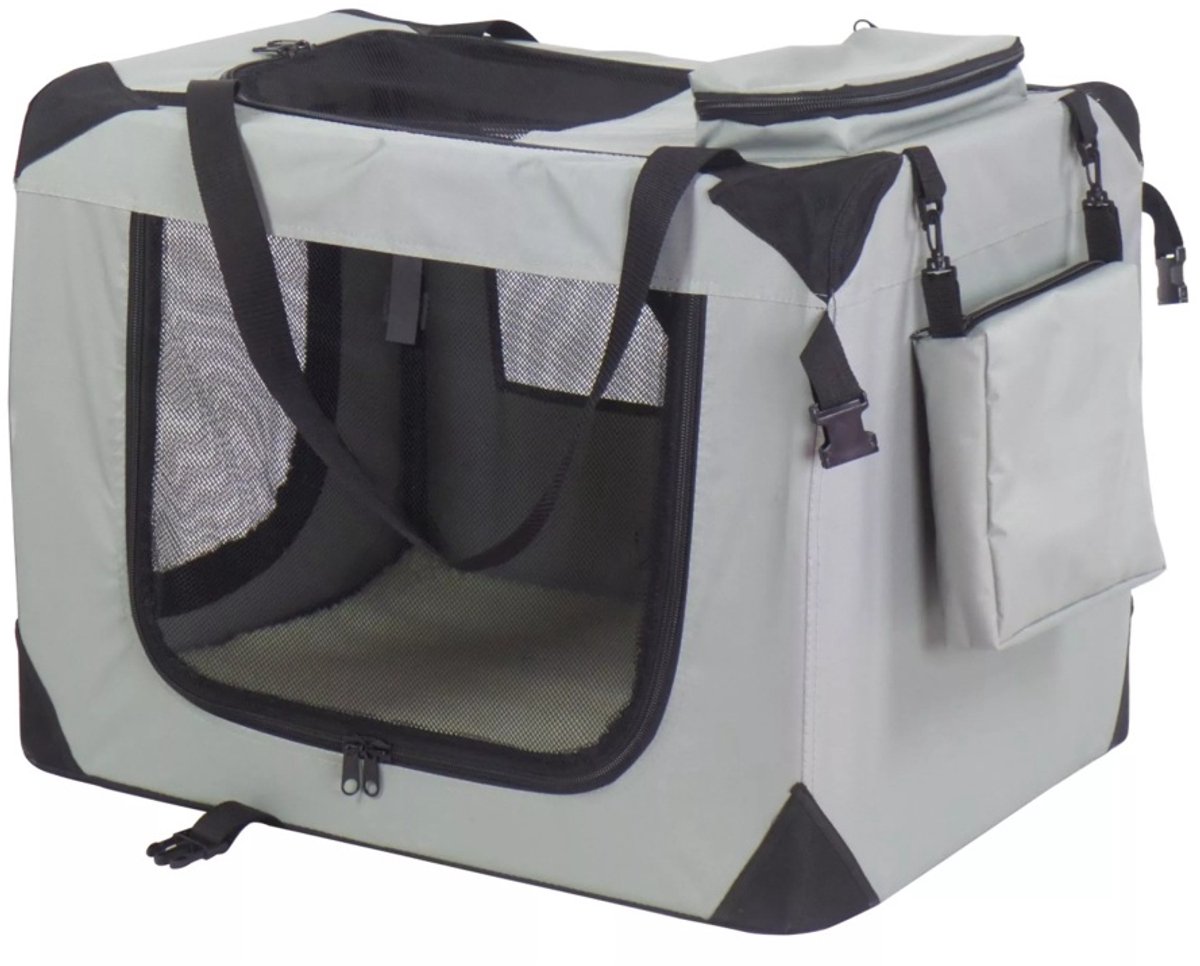 Bol.com @Pet @Pet Honden reismand nylon 70x52x50 cm grijs 11072 aanbieding