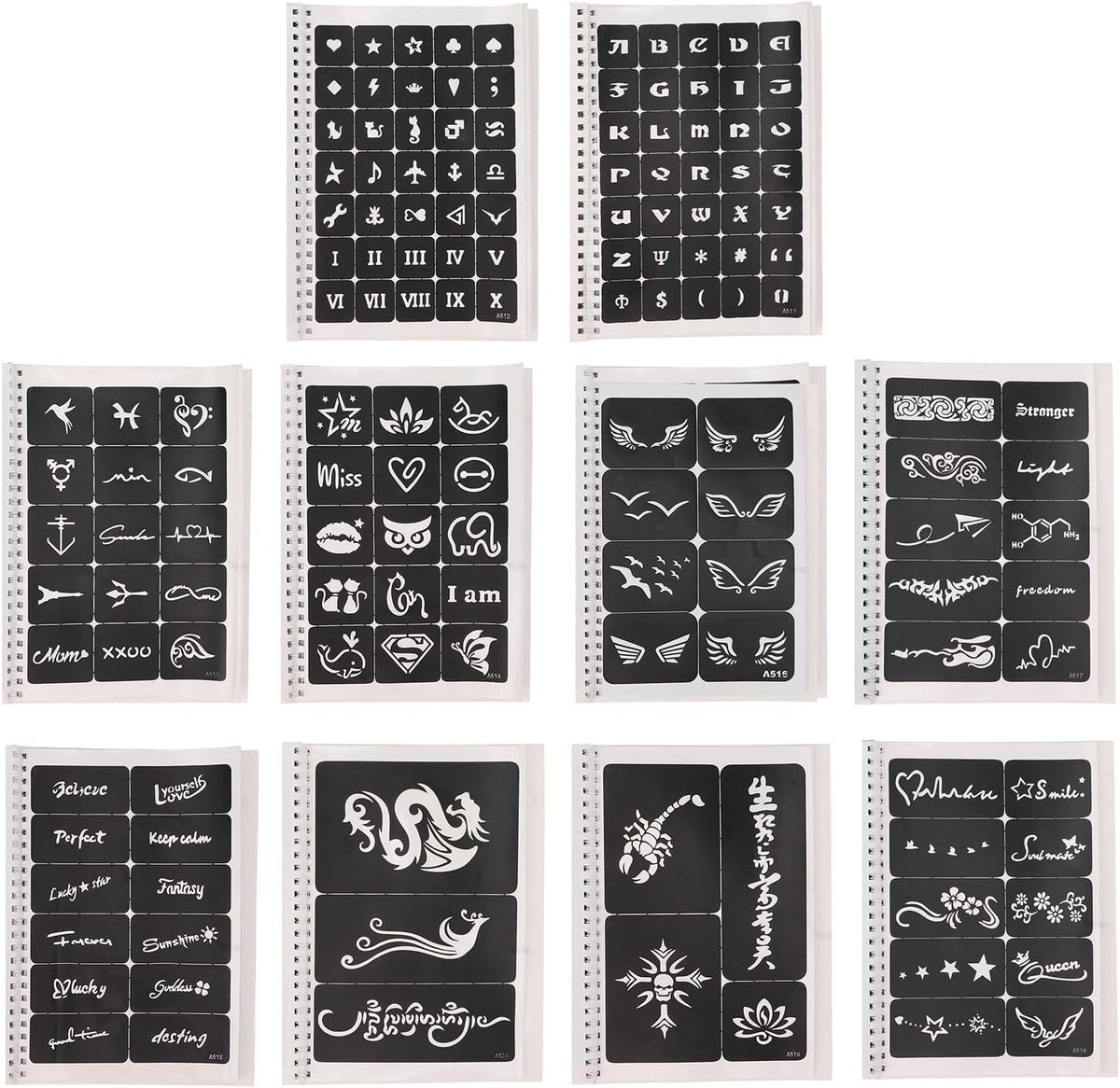 Tijdelijke Tattoo Sjablonen 147 Patroon Quick Painting Waterproof voor Cosplay Halloween Herbruikbare Jongens en Man Glitter Tattoo Kit Face Painting Stencil