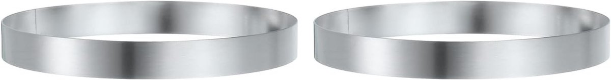 2 stuks ronde taartring 16 x 2,5 cm naadloze roestvrij stalen