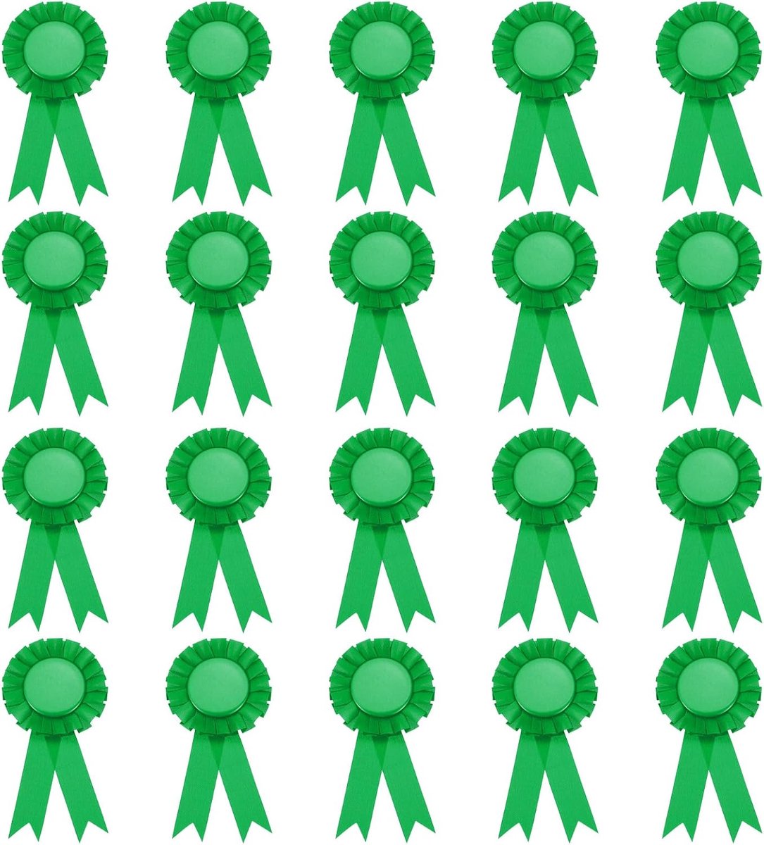Blank Award-lint, 20 stuks prijslint award medaille winnaar lintherkenning deelname lint voor wedstrijden, sportevenementen en feesten, bruiloft, groen