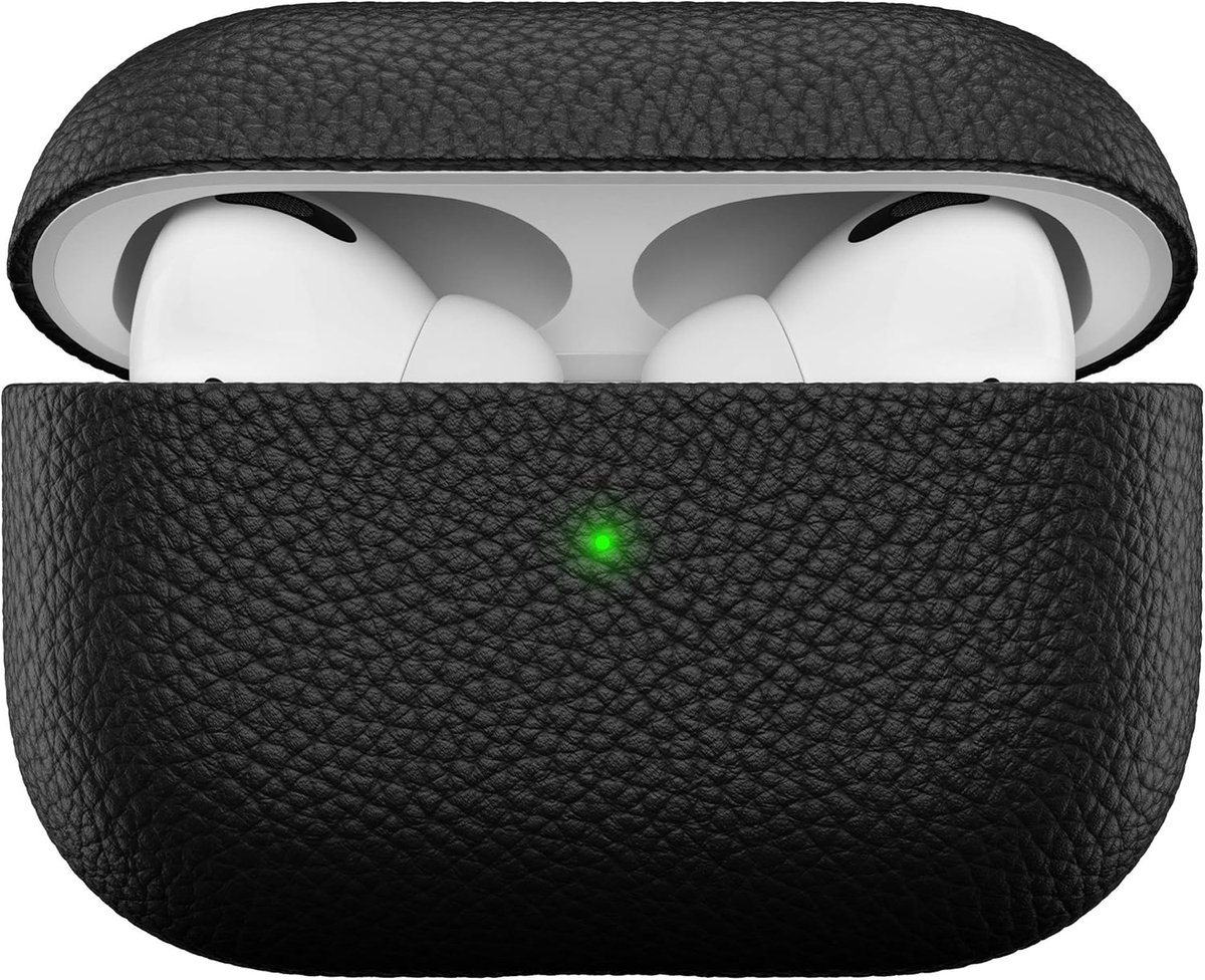 Artisan Leren beschermhoes voor Apple AirPods Pro Case, etui, leren tas echt leer, hoofdtelefoon oortelefoon accessoires, zwart