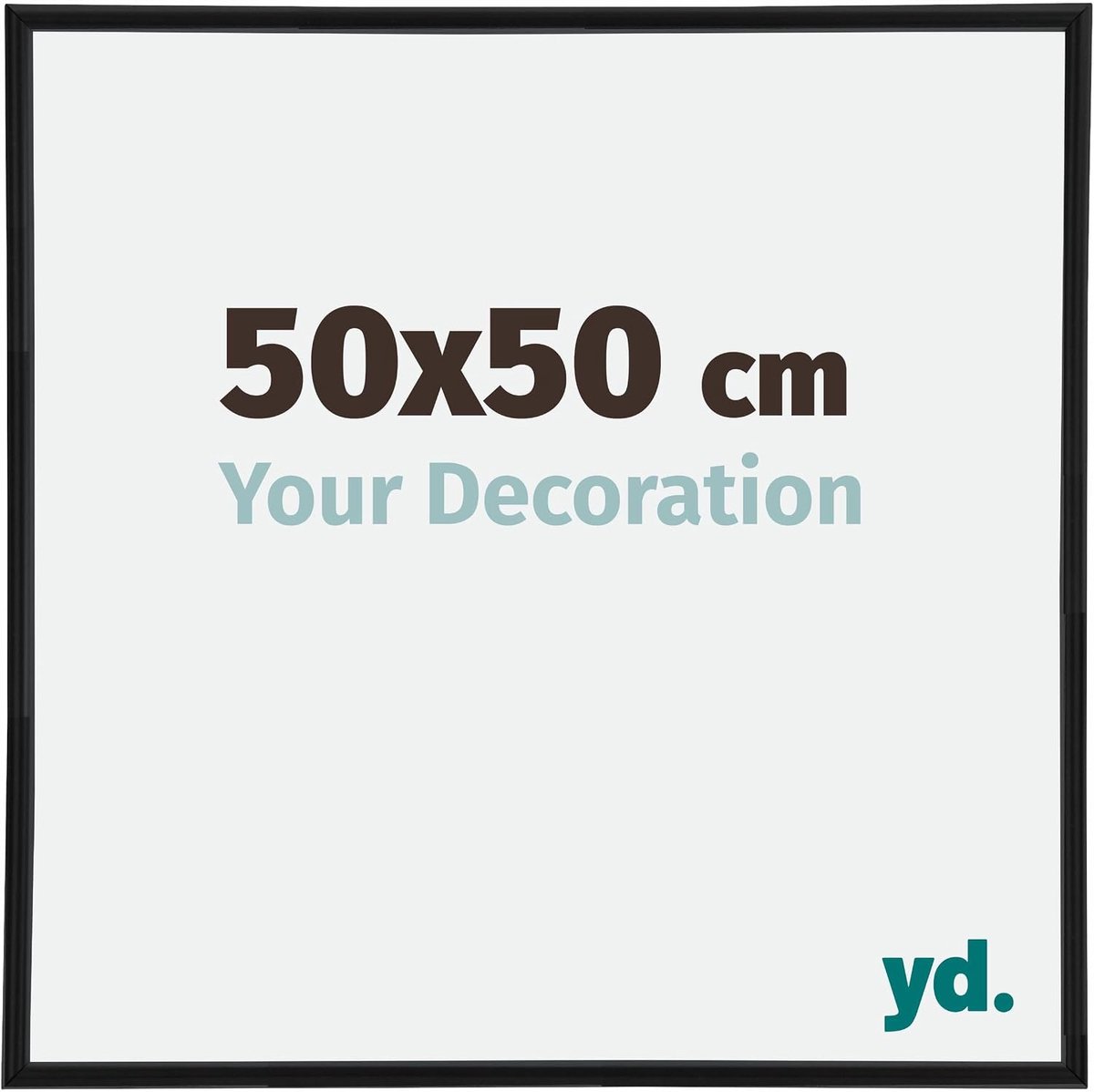 Fotolijst 50x50 cm - Zwart Matt - Plastic met Acrylglas - Anti-reflex - Geschikt voor Wanddecoratie - SnelShoppen