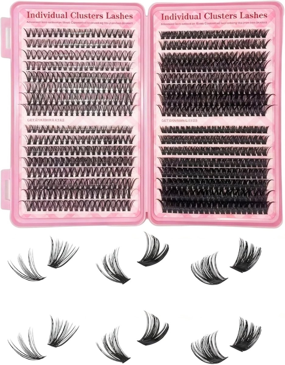640 Stuks Wimperextensions Set voor Thuisgebruik - 30-40-60-80D Krullen, Kunstwimpers en Wimperclusters voor Beginners en Vrouwen