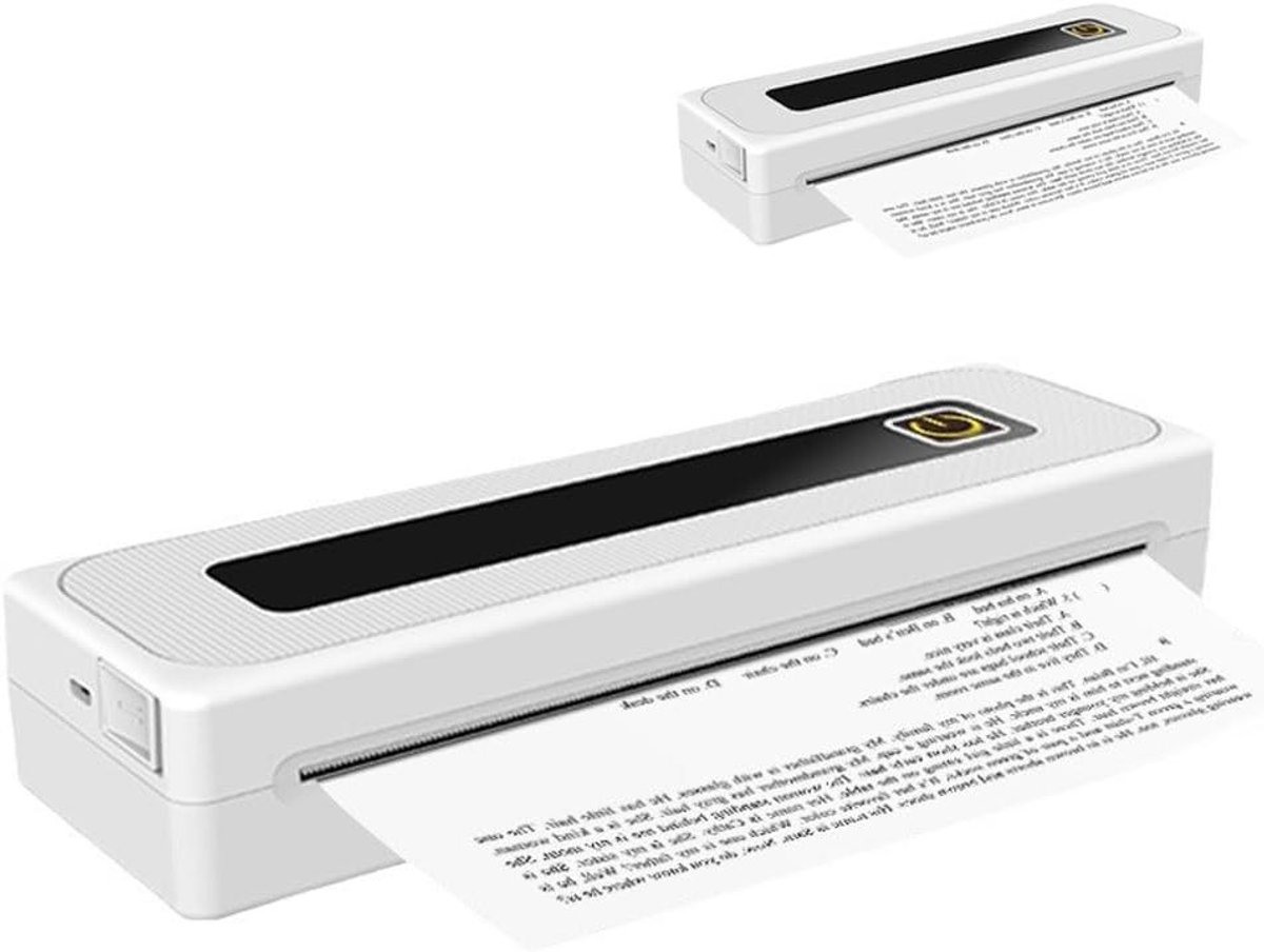 Draagbare Labelprinter - Reisprinter Mini Printer - Labels Printen - Inkless Thermal Printing - 265x61x32mm - Zwart