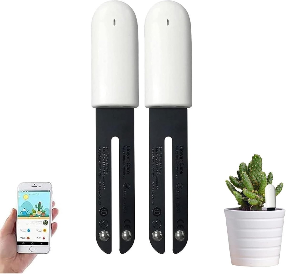 4-in-1 Bodemvochtmeter en Humidity Meter voor Planten, Slimme Bodemtester voor Vocht, Licht en Temperatuur, Geschikt voor Huishoudelijke Planten en Tuinieren (2 Stuks)