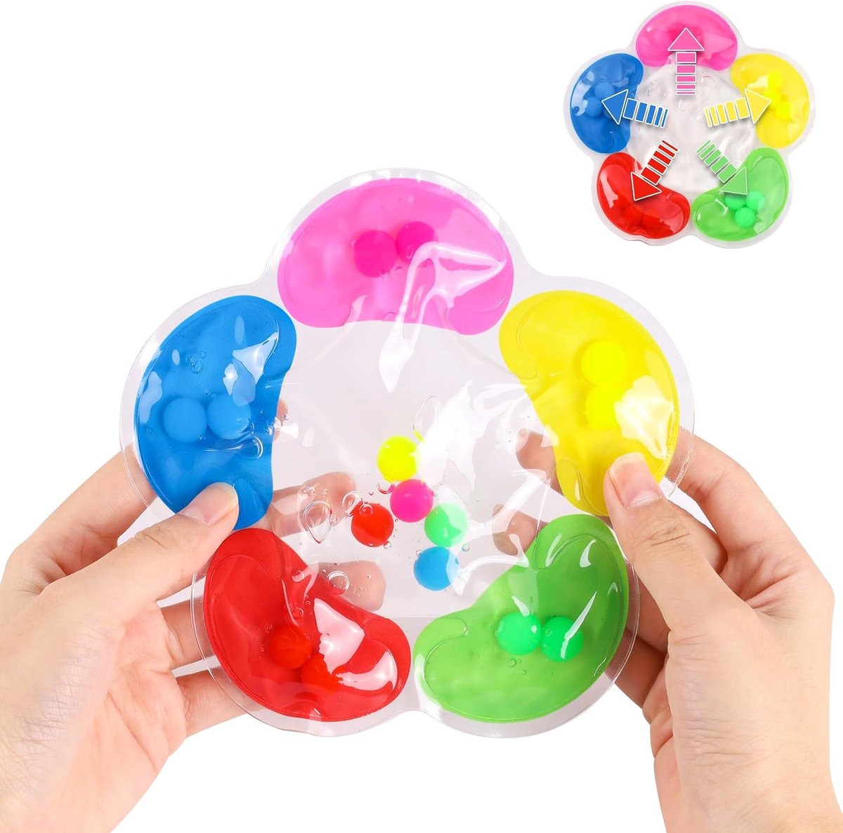 speelgoed voor het sorteren van kleuren, bloemblaadjes, anti-stress speelgoed, Montessori speelgoed, squishy sensorisch buisjes gevuld, knijpspeelgoed voor ADHD en autisme