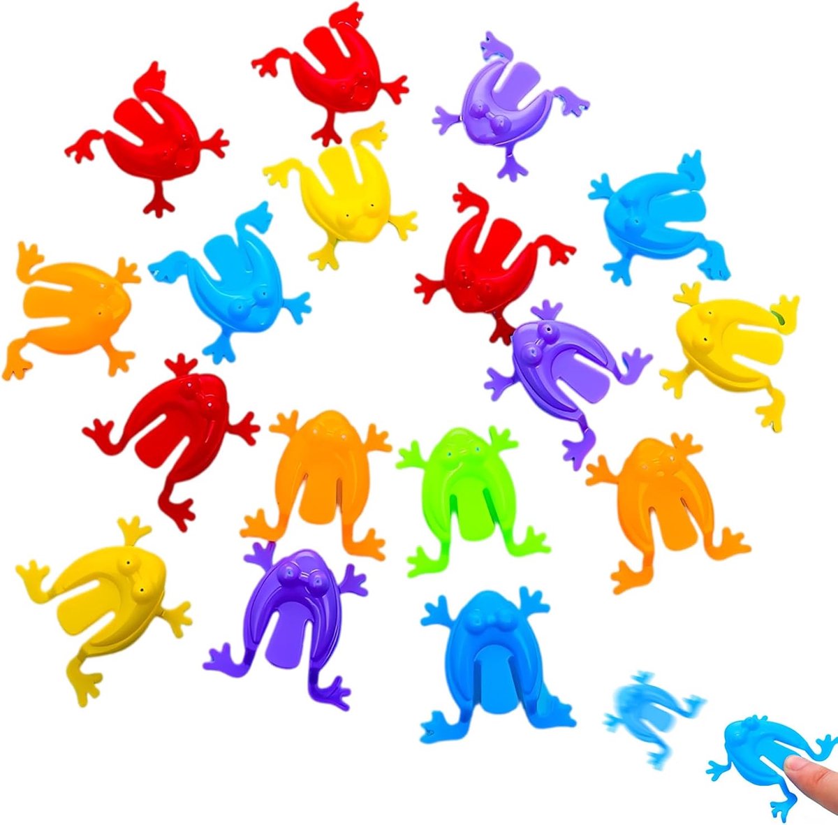 30 springende kikkervinger speelgoed - kleurrijke springende kikkers voor party goody bags, 5,2 x 5,5 cm