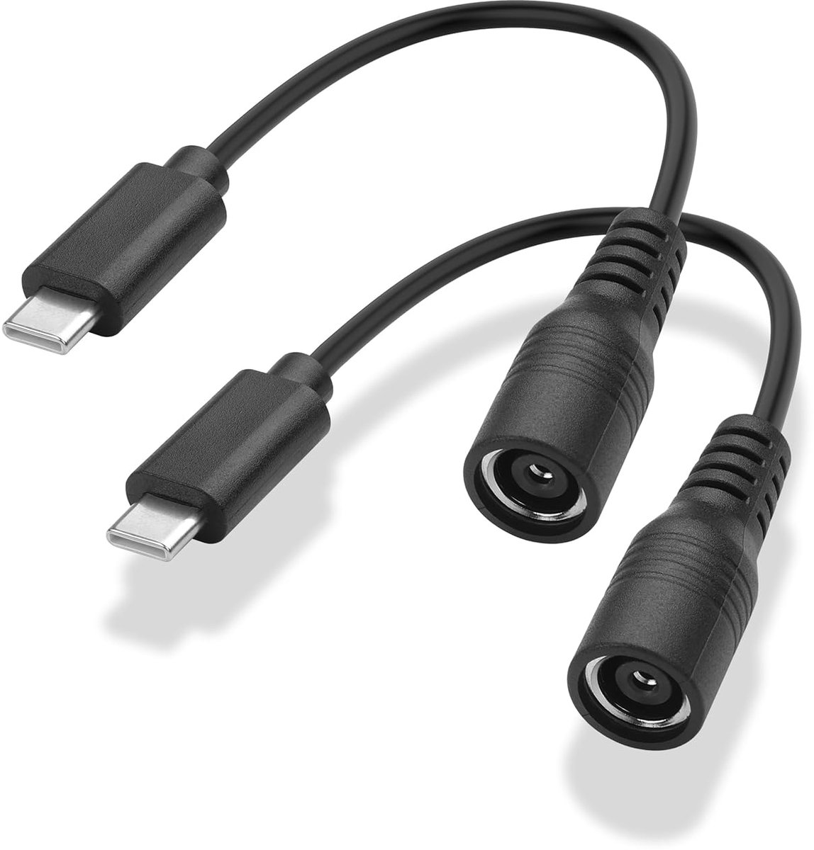 2 stks DC8020 naar USB-C kabel 15CM 100W, ingebouwde chip DC8020 vrouwelijk naar type C adapter voor Jackery 100Plus, 240Plus, 300Plus zonnepaneel draagbare elektriciteitscentrale