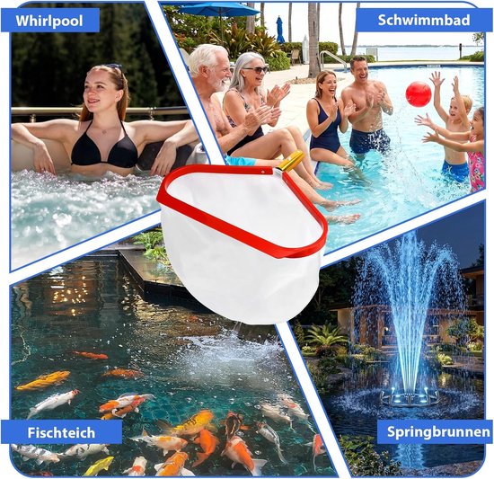 schepnet algenschepnet zwembad schepnet vijver fijnmazig stabiel 40 cm breed voor vijver, zwembad, waterpark, fontein — afbeelding 4