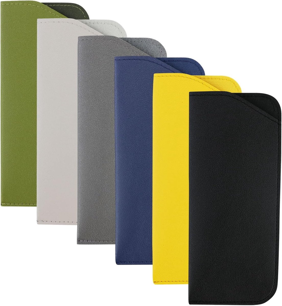Brillenkokers, 6 stuks, zacht, voor dames en heren, met 6 brillenpoetsdoeken + 1 schroevendraaier-accessoire