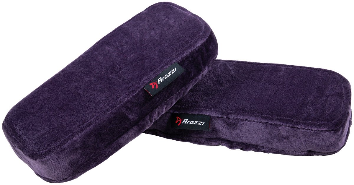 Arozzi Armleuning Kussens - Memory Foam - Velvet Hoes - Paars