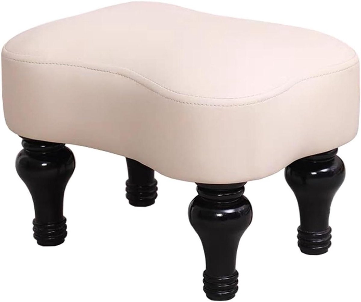 Houten Kruk - Voetenbank Hocker - Ontspannen Zitten - Massief Houten Poten - 40x30x28 cm - Khaki