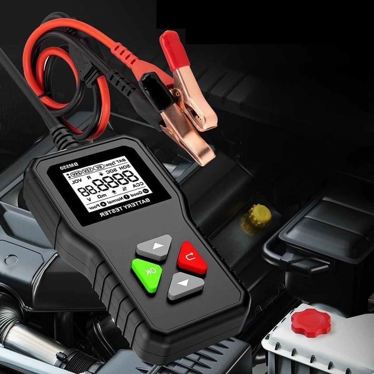 Accu Tester - Accu Analysator - Auto Accu Controleren - 1.8 Inch HD Scherm - 6V 12V 24V - Zwart