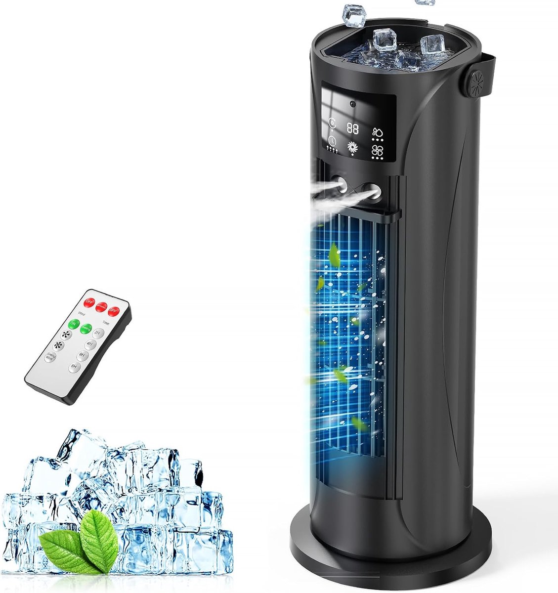 Mobiele airconditioning, mini-airconditioning met koel- en bevochtigingsfunctie, waterneveltechnologie, 4 instelbare - ShopVlot