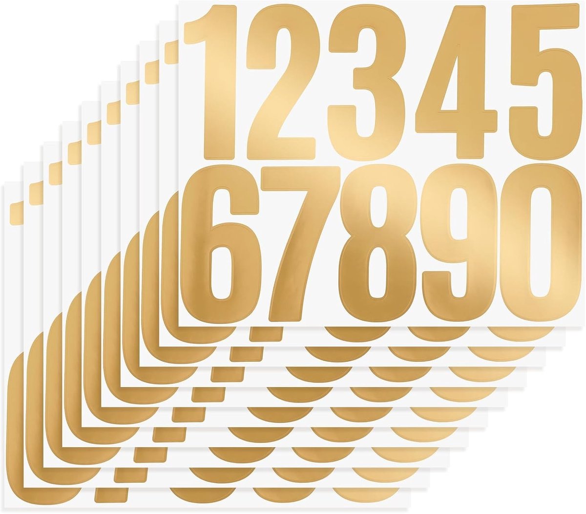 Nummerstickers Vinyl - Goud - 8cm - Zelfklevend - Voor Brievenbus en Adresaanduiding