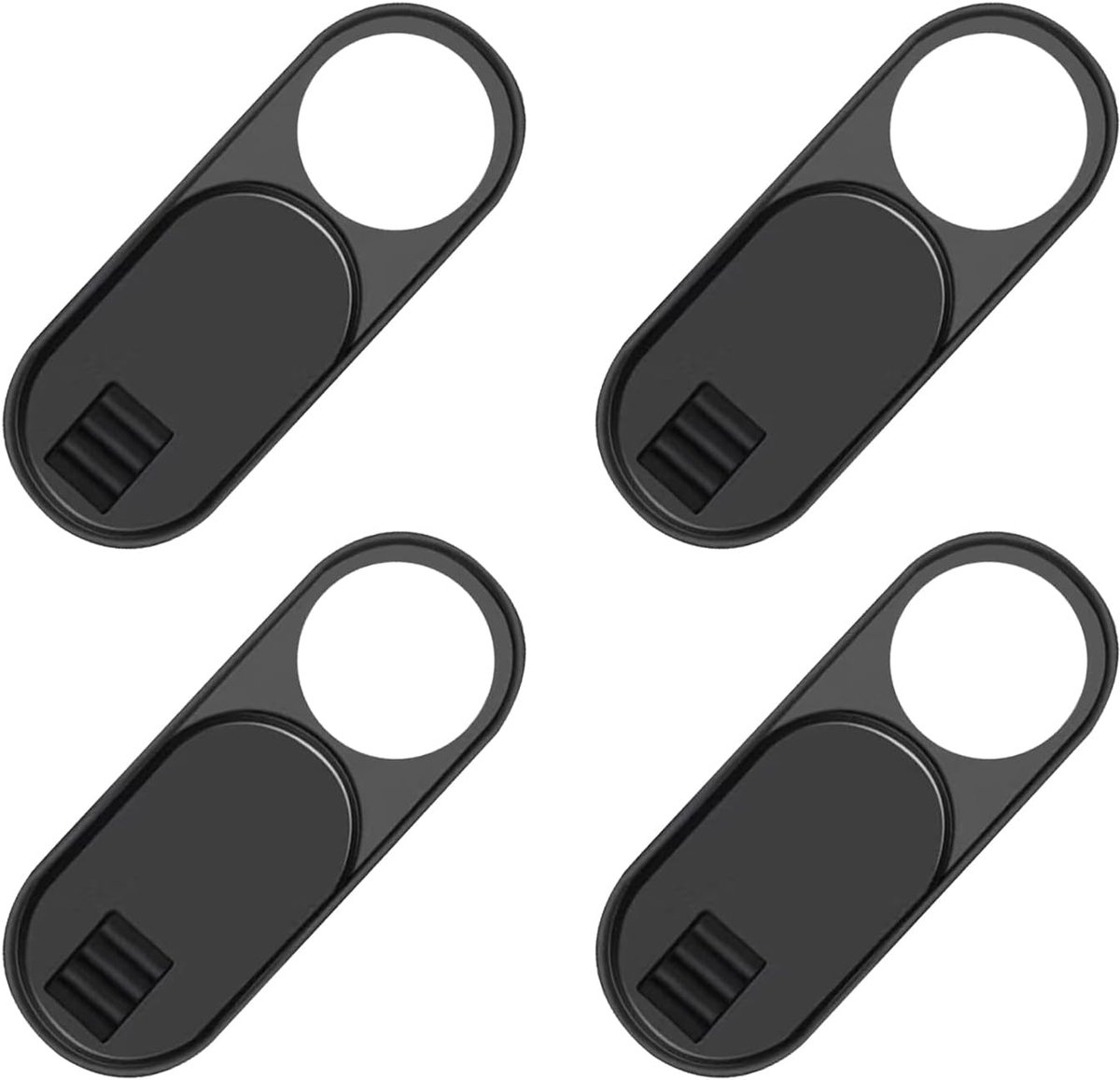 Webcam-afdekking 4 stuks - zwart - schuifje voor laptop en telefoon - privacybescherming - SnelShoppen