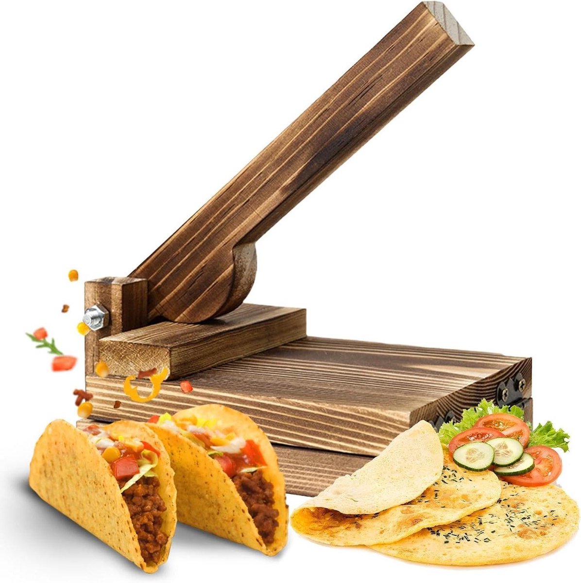 Ravioli Maker - Deegpers Empanada - Pasta Maken - Intuïtief Ontwerp - Vierkant - Houtkleur