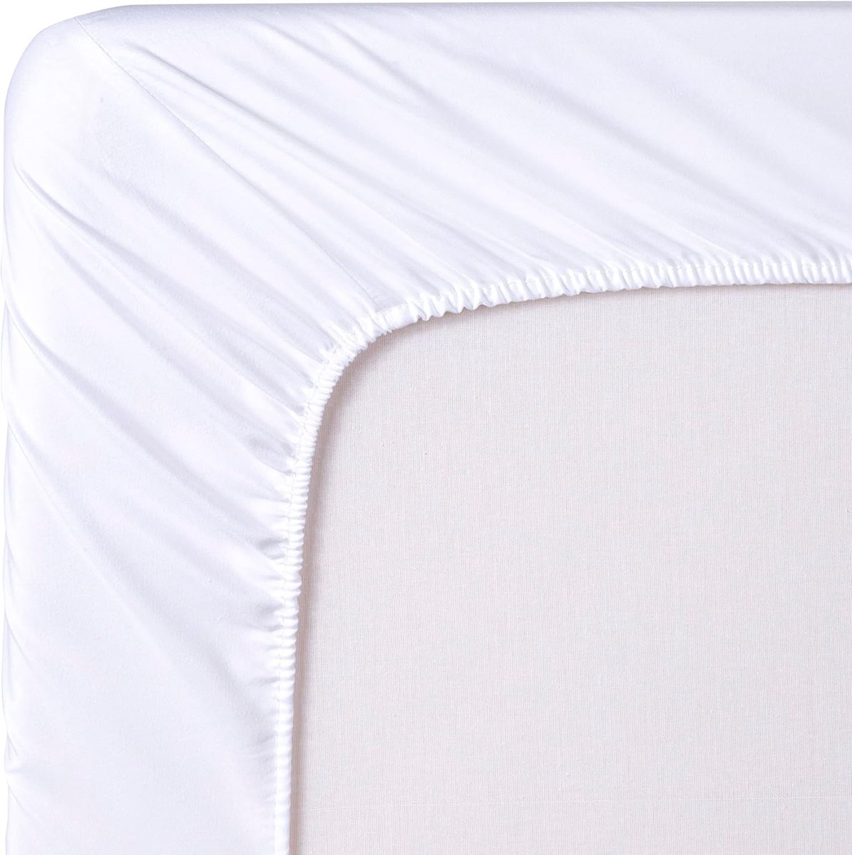 SnelShoppen - Hoeslaken van Geborstelde Microvezel, Extra Zacht voor 200 x 190/200 cm, Wit - Ideaal voor Bedden en Logeerkamers