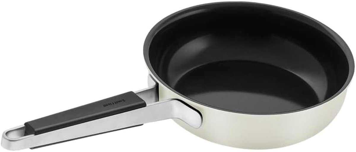 Keramische Koekenpan - Antiaanbak Pan - Lekker Koken - PFAS Vrije Coating - Ovenbestendig 180°C - Ivoor Wit
