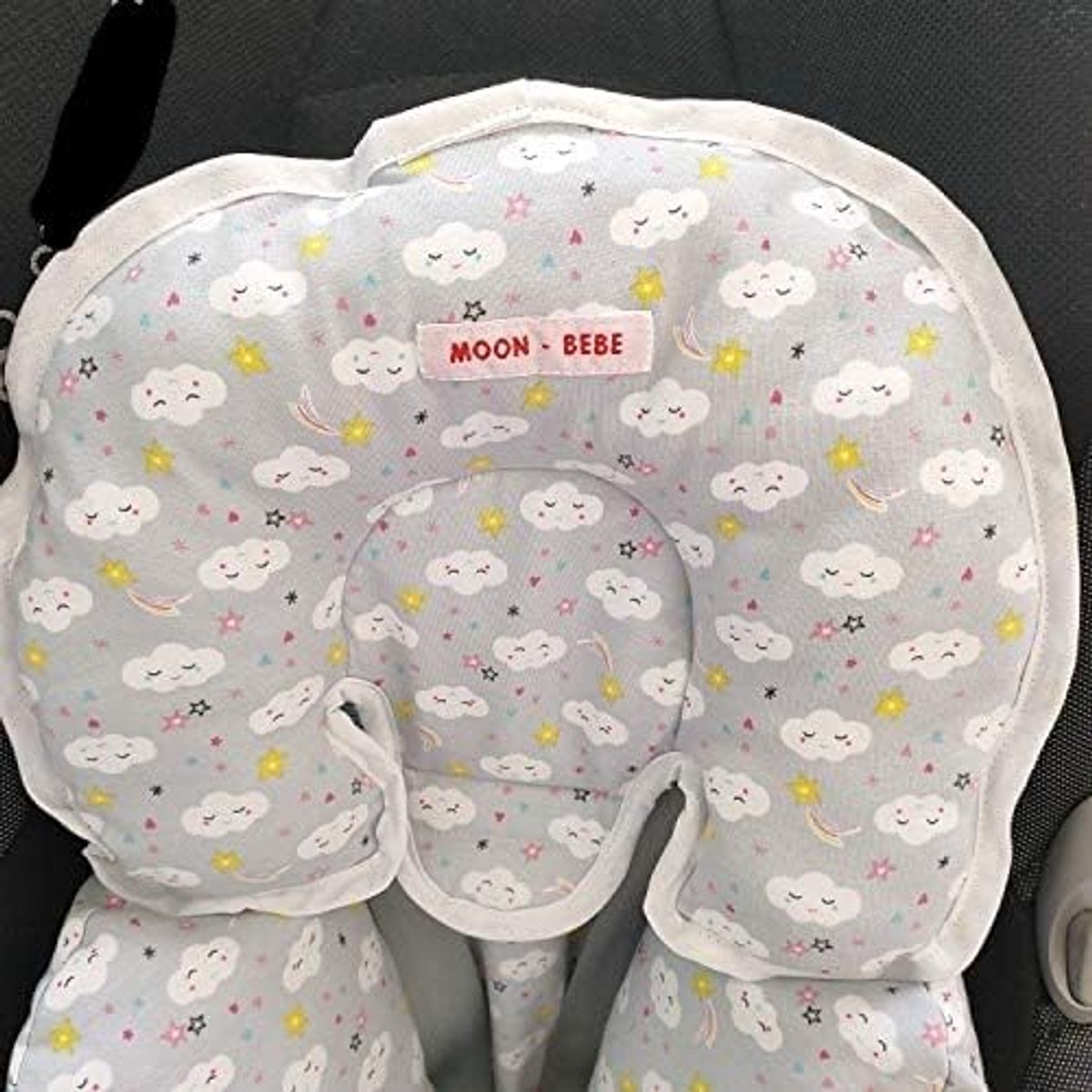 SnelShoppen - Universele Anti-allergische Reducer Maxi COSI Autostoel en Kinderwagen Zitting - Natuurlijk Katoen, Zacht, Grijs, Veilig en Comfortabel
