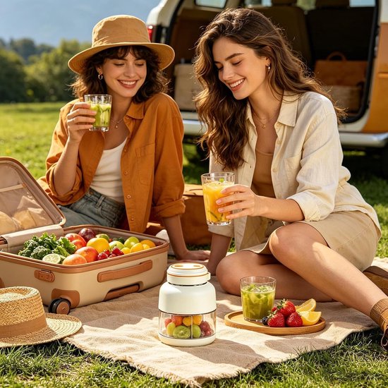 Draagbare Blender - Persoonlijke Blender - Gezonde Drankjes Maken - Efficiënte Voedingsstofbehoud - 800 Milliliter - Wit — afbeelding 5
