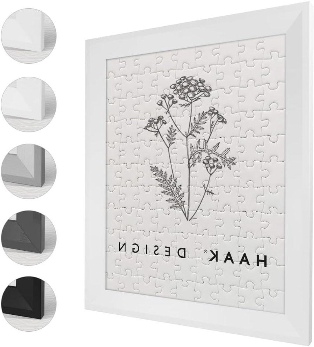 Puzzellijst - Fotolijst Posterlijst - Puzzels Inlijsten - Excentrisch Diepte Design - 50 X 70 cm - Wit Mat
