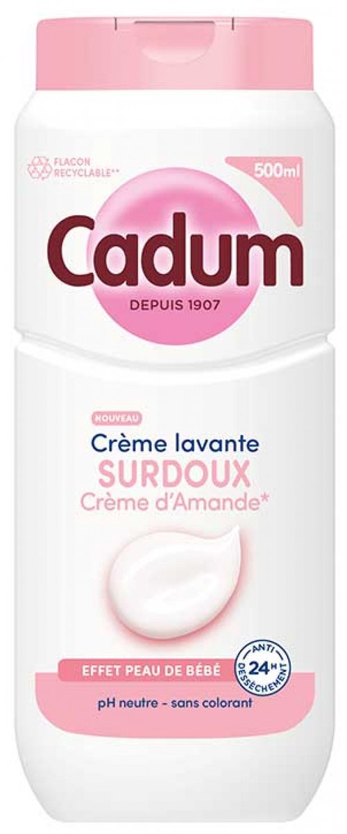 Cadum Superzachte Wascrème Amandelcrème 500 ml