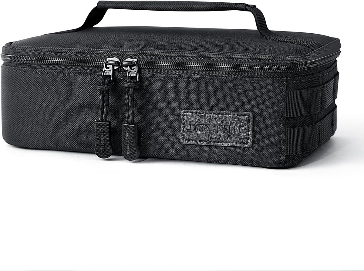 SnelShoppen - Mini Lunch Box met Handvat - Herbruikbare Geïsoleerde Lunchtas - Kleine Lunchzak voor Kantoor, Picknick, Strand - Zwart - 600D Polyester
