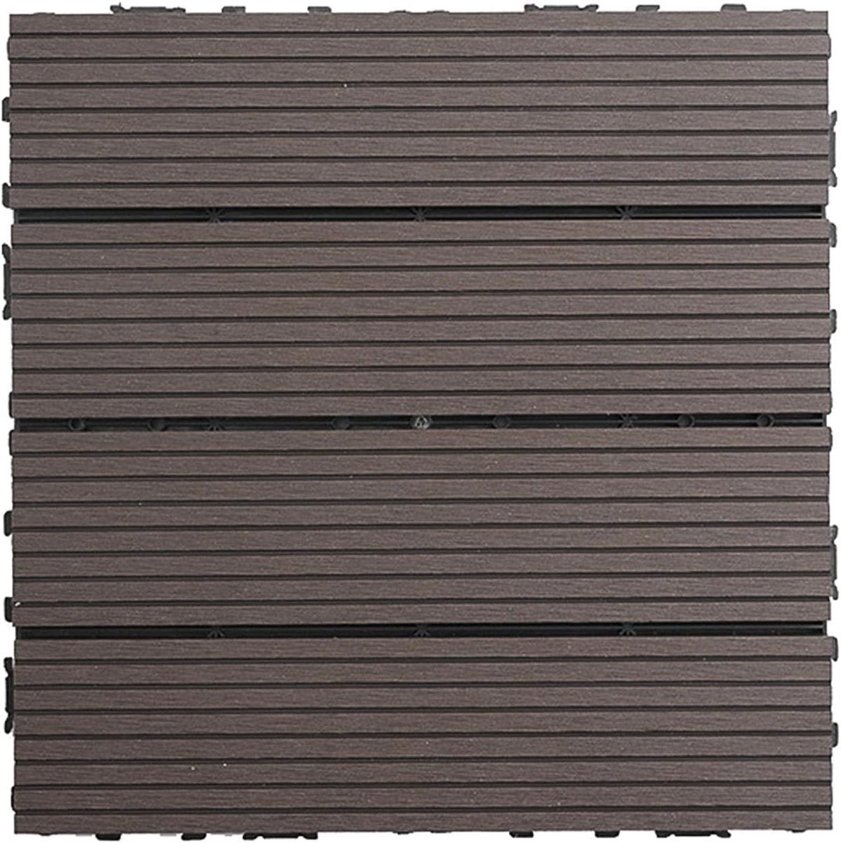 Composiet Terrastegels - Kliktegels Vloer - Tuin Opknappen - Snelle Klikmontage - 10 stuks - Chocoladebruin