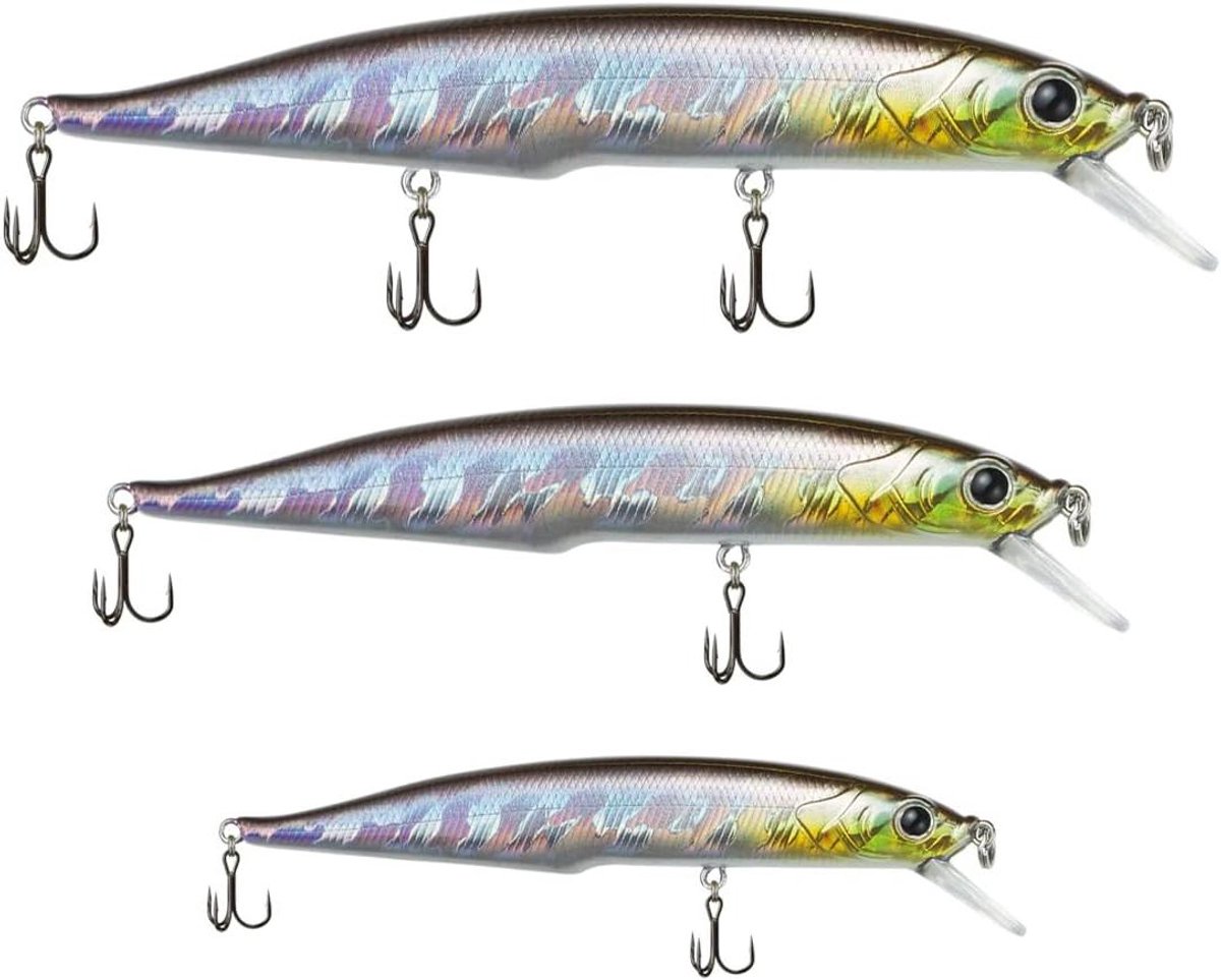Wobbler visaas set - Kunstaas roofvis - Vissen op roofvis - Langzaam drijvend - 70-110 mm - Hologram shad