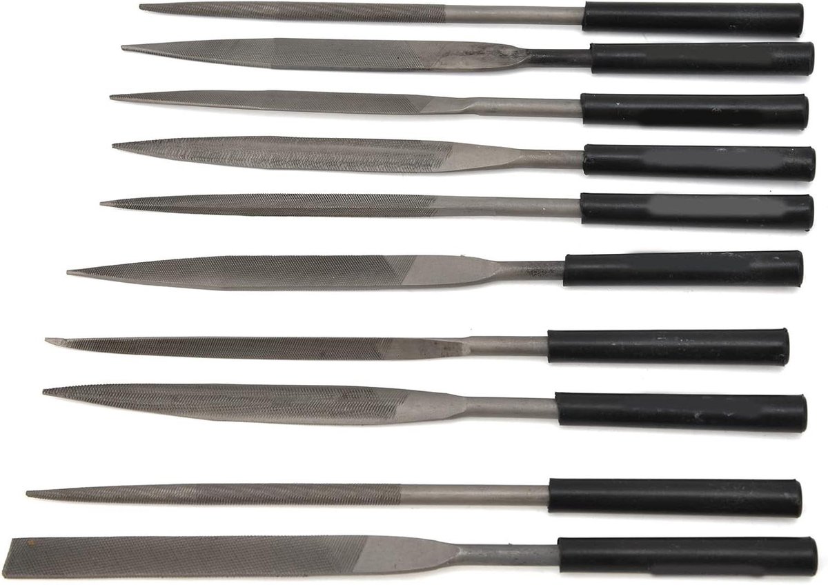 Sieradenvijlenset - Metalen Vijlen - Metaal Bewerken - Ergonomische Handgreep - 10 stuks 5x180mm - Niet gespecificeerd