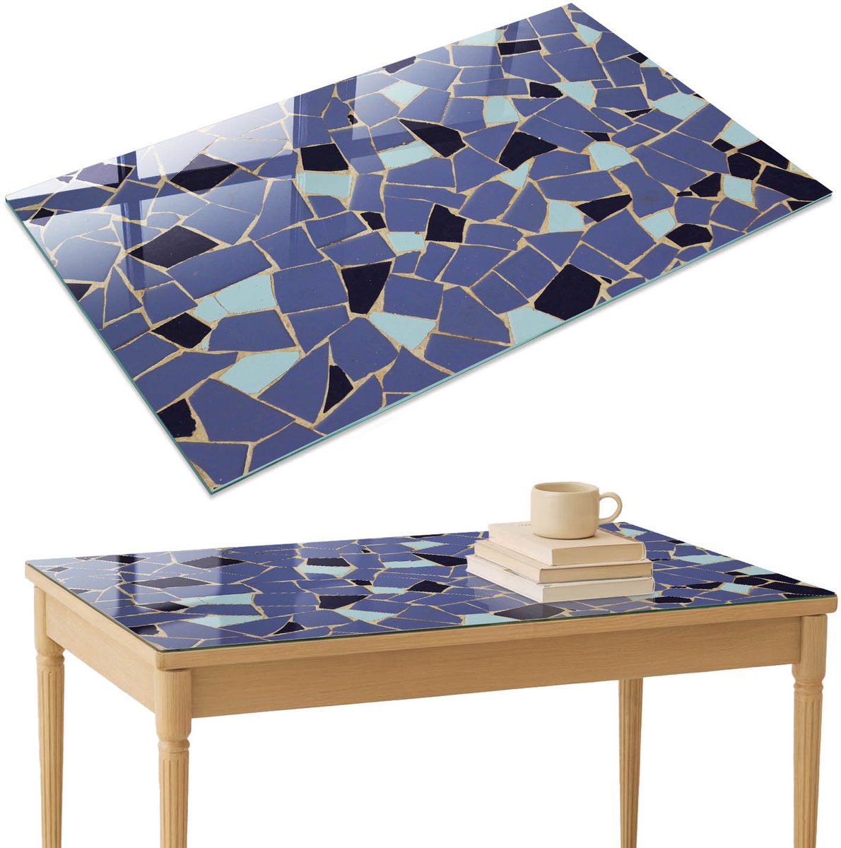 ArtPrintCave Kleurrijk patroon Glazen Tafelblad 120x80 cm - Tafelblad Rechthoek - Marine Glasplaat - Achtergronden en patronen Eettafel Met Glasplaat