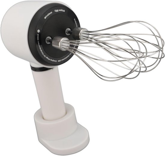 Draadloze Handmixer - Elektrische Garde - Bakken en Koken - Spatvrij Mixen - 20 x 10 x 9 cm - Wit — afbeelding 2