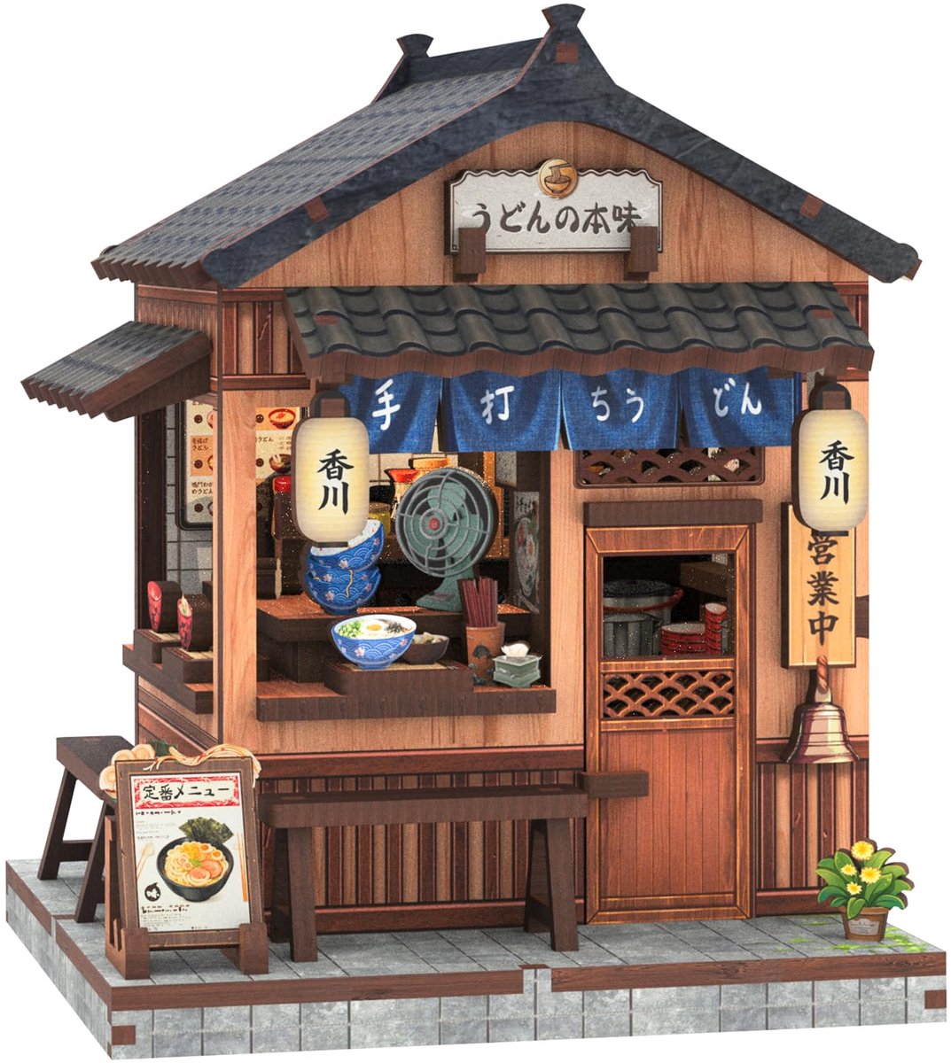 SnelShoppen - Mini-leeshokje bouwpakket voor beginners, 3D-houten puzzel, creatief Japanse boekenplank decoratie, 103 onderdelen voor volwassenen en t
