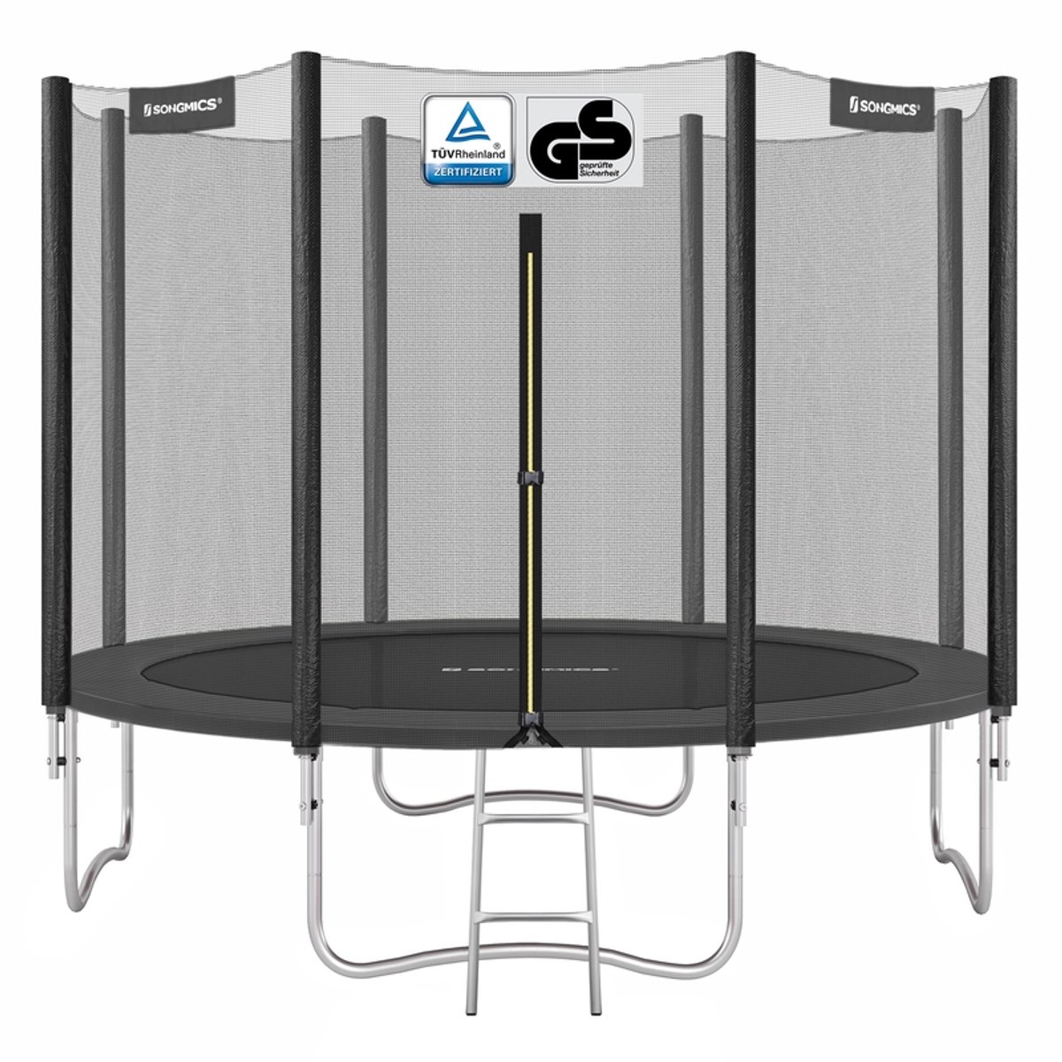 Trampoline 305 cm met veiligheidsnet - Palen van 180 cm - Zwart