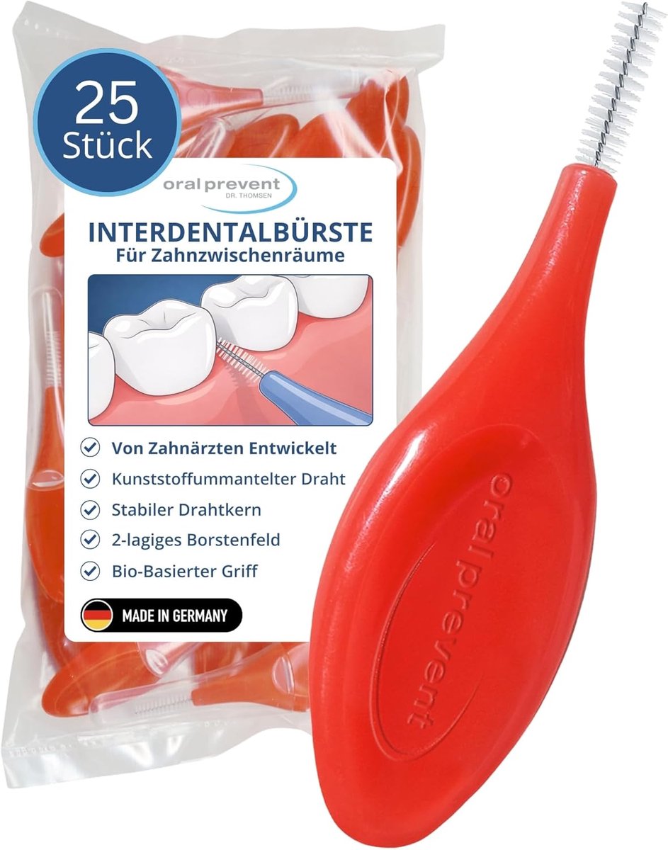 SnelShoppen - 25 Stuks Interdentale Borstels - Tandenreiniging voor Tussenruimtes - Interdentale Tandenborstel - Preventie van Tandplak/Cariës - Rood