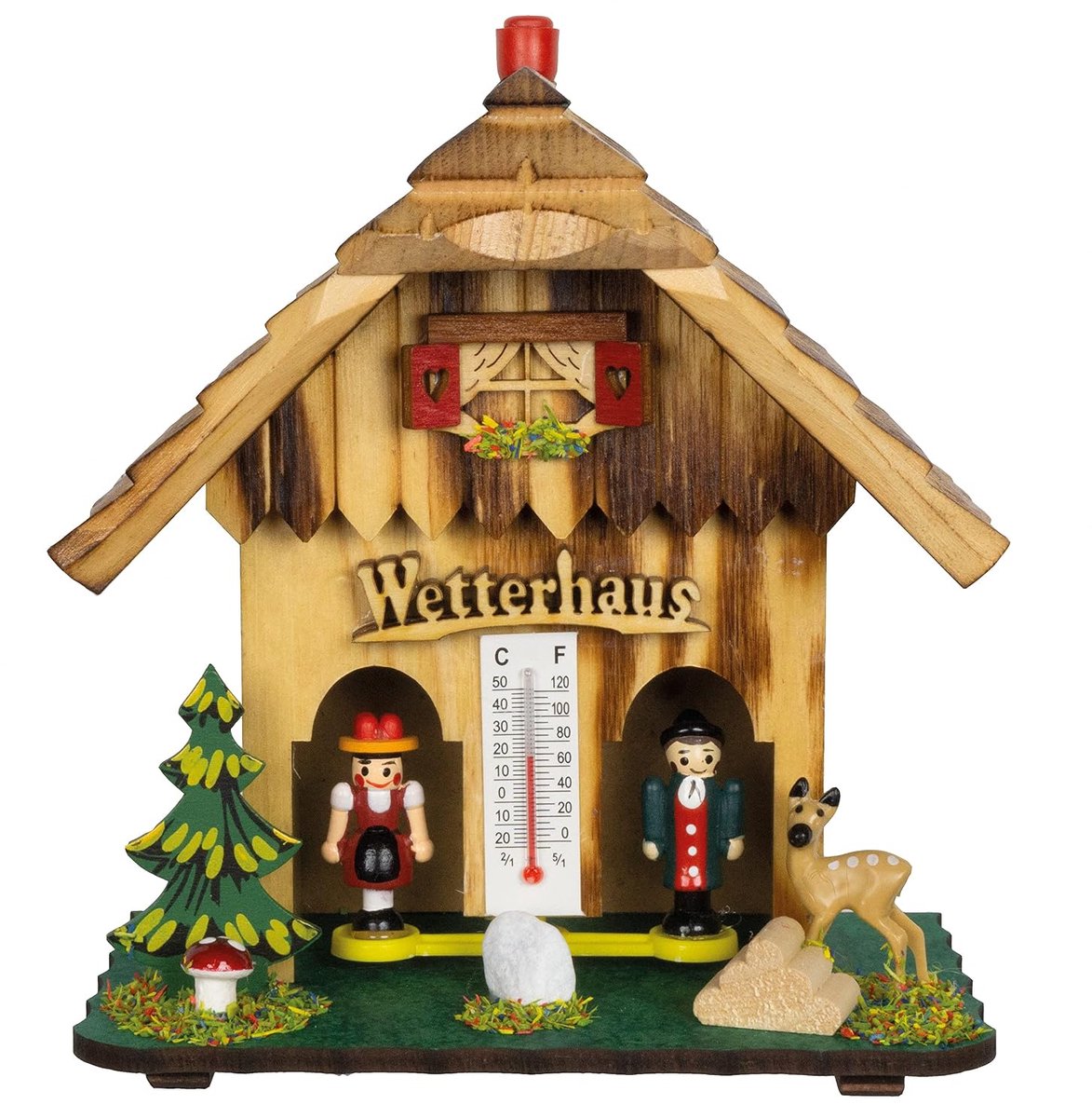 SnelShoppen - Weerhuisje Trenkle TU 73 helder - Duitse kwaliteit - Hout - Tuin decoratie - Binnen en Buiten - Weersvoorspelling - Sfeervolle woningacc