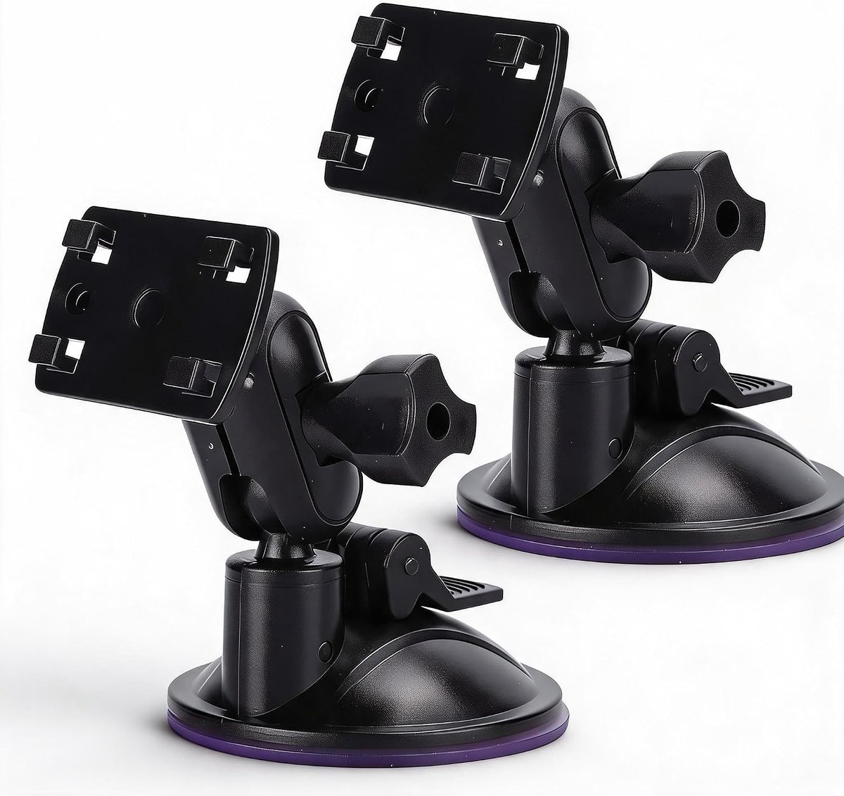 SnelShoppen - Car GPS Steun 360 Graden Verstelbaar HD-H3041 65mm 2Stuks Auto GPS Navigatiehouder Zuignap Voorruit Camera Mount Houder Zwart