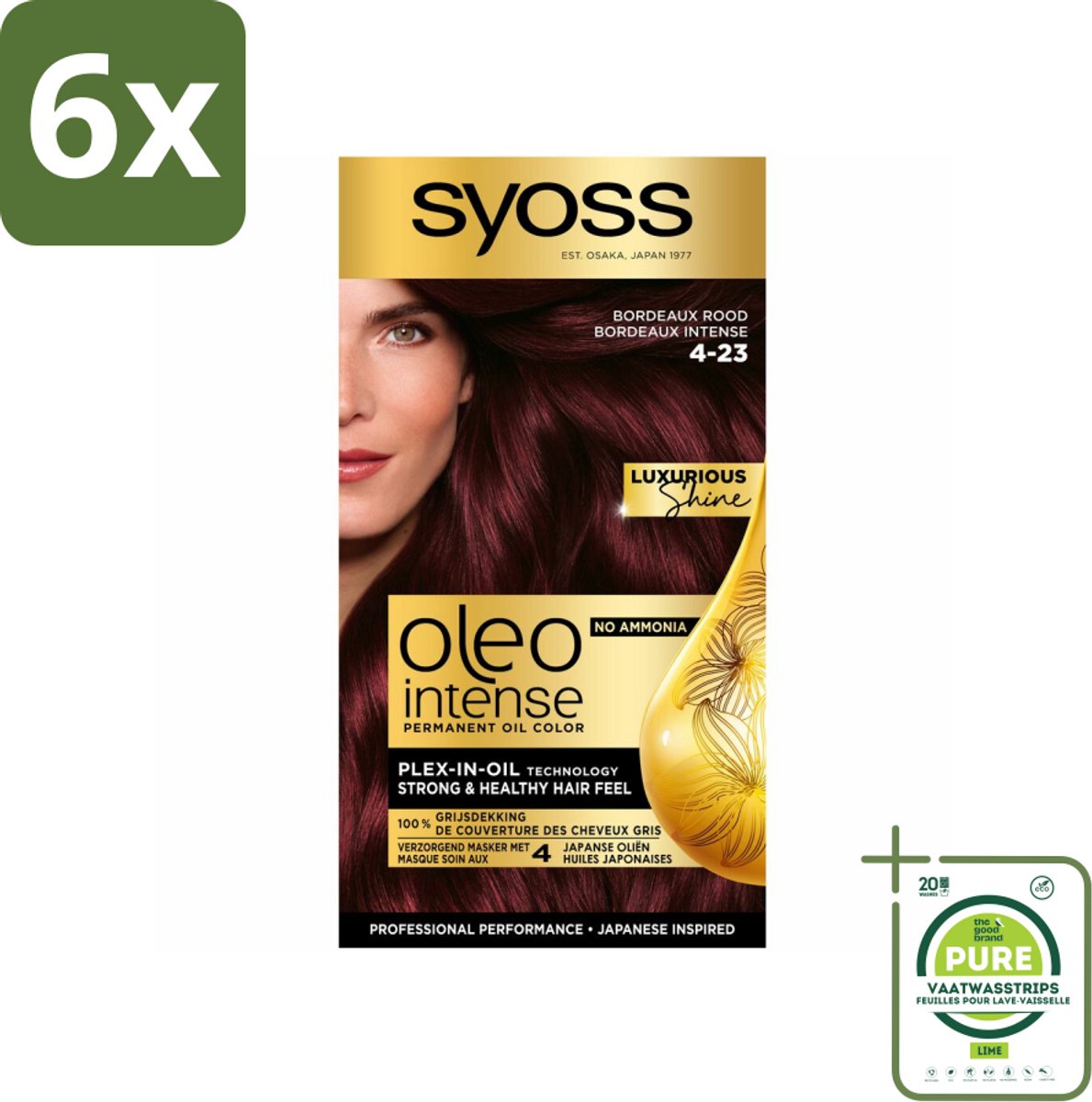 Syoss Oleo Intense - Haarverf - 4-23 - Bordeaux Rood - 115ml x 6