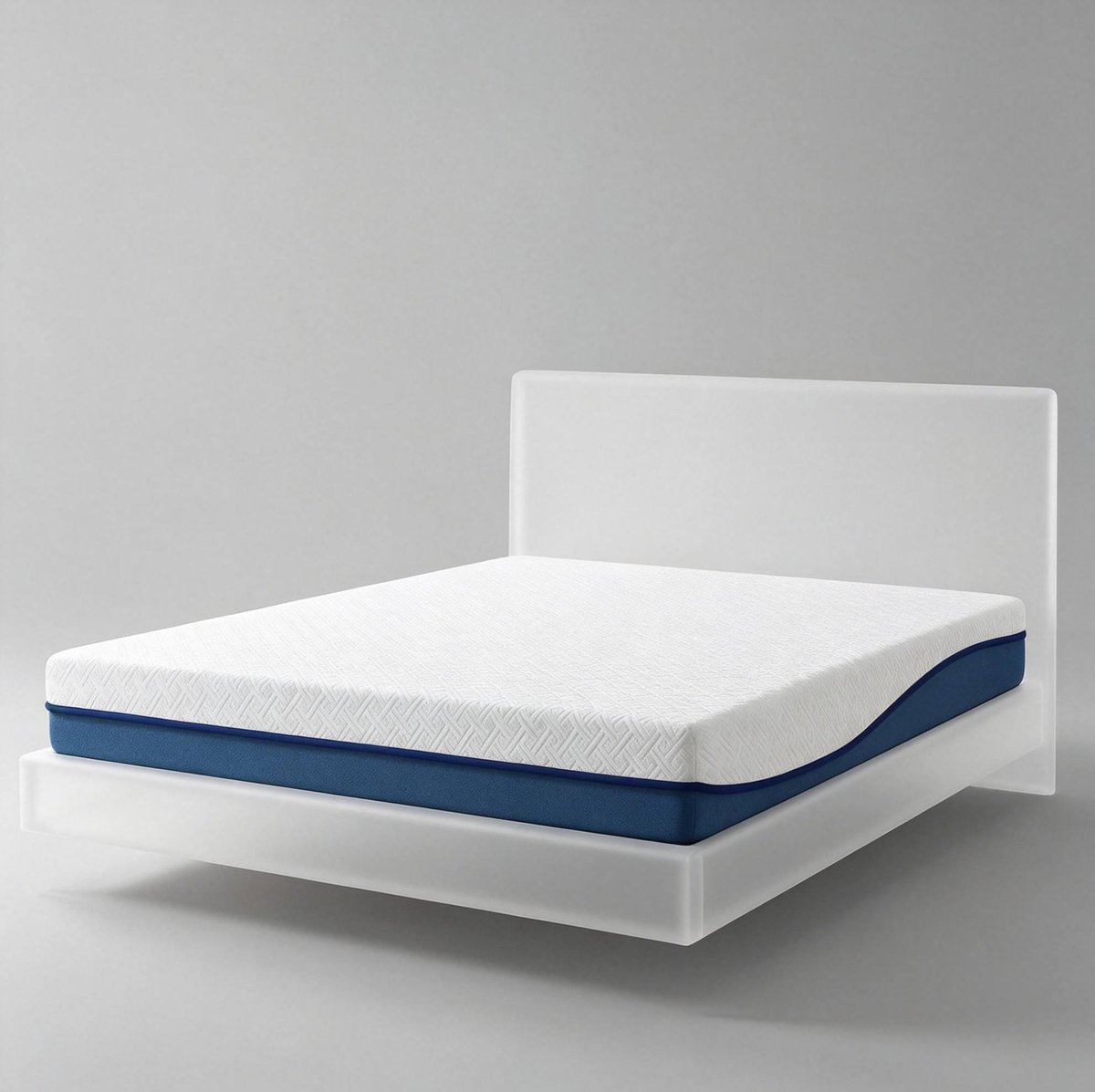 MIVRAY Matras 140x190 Cm - Tweepersoons Traagschuimmatras Met Gel Traagschuim En Afneembare Hoes - Medium Ligcomfort - Polyester - Blauw Wit