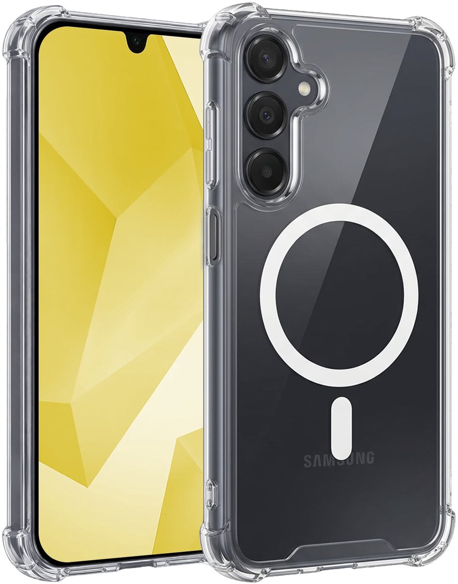 Hoesje - Geschikt voor Samsung Galaxy A16 - Magsafe Compatible - Sterk & Shockproof - Back Cover - Shock Proof Case - Telefoon Hoes Shockproof - Telefoonhoesjes - Transparant