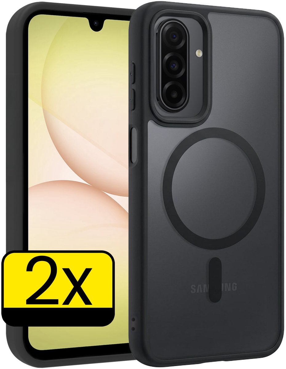Hoesje - 2 Stuks - Geschikt voor Samsung Galaxy A17 - Magsafe Compatible - Sterk & Shockproof - Back Cover - Shock Proof Case - Telefoon Hoes - Telefoonhoesjes - Zwart