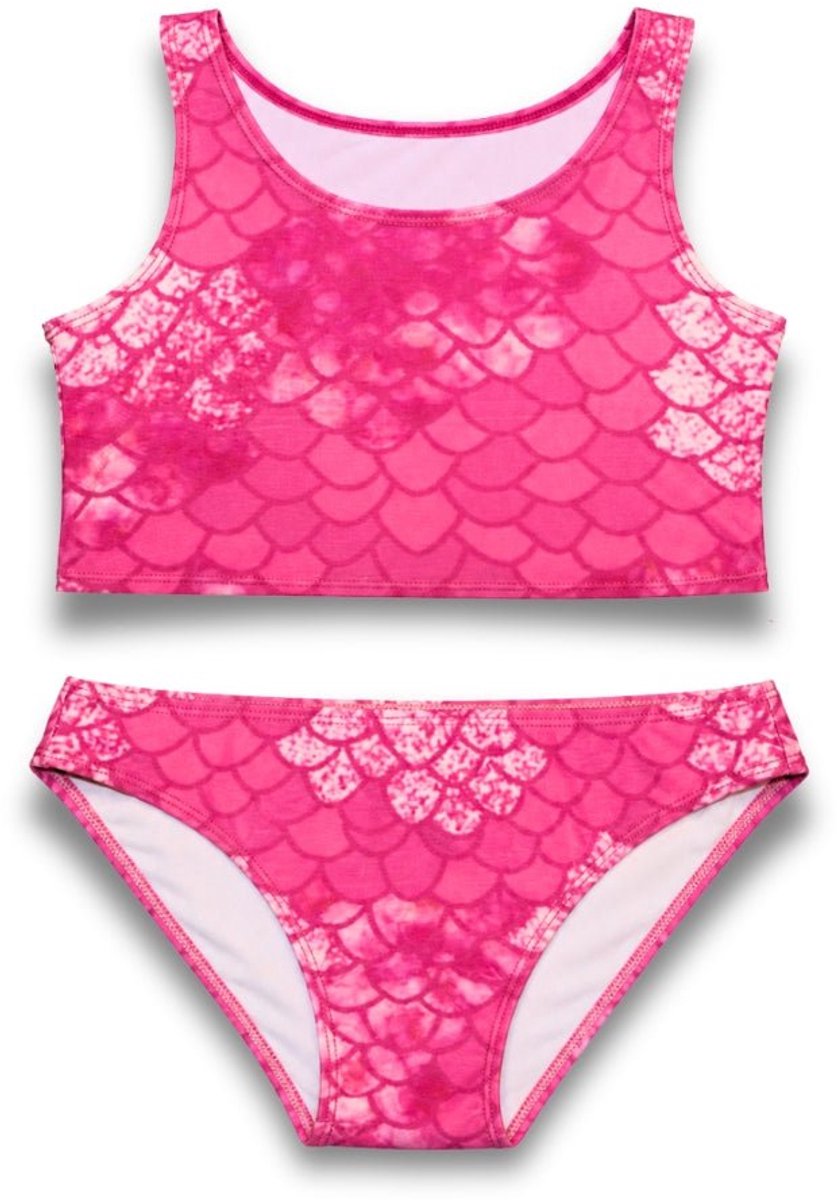 Mermaid Sisters bikini set voor meisjes - Roze - Maat 122-134 - Zeemeermin zwemkleding