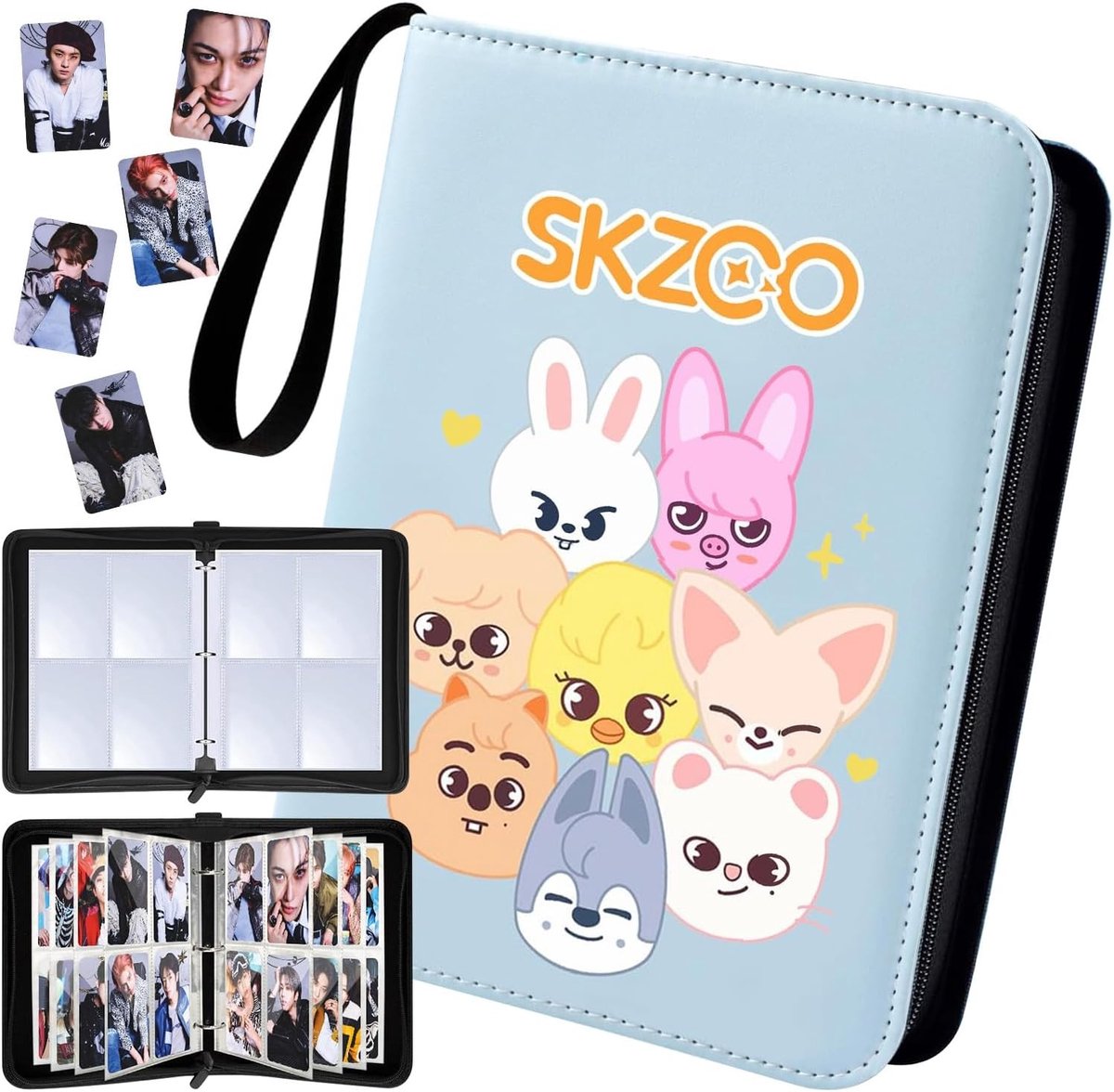 Photocard Binder met 400 Kaartslots voor Kpop Fans - Ideaal voor Stray Kids en Skzoo Collecties, Blauw