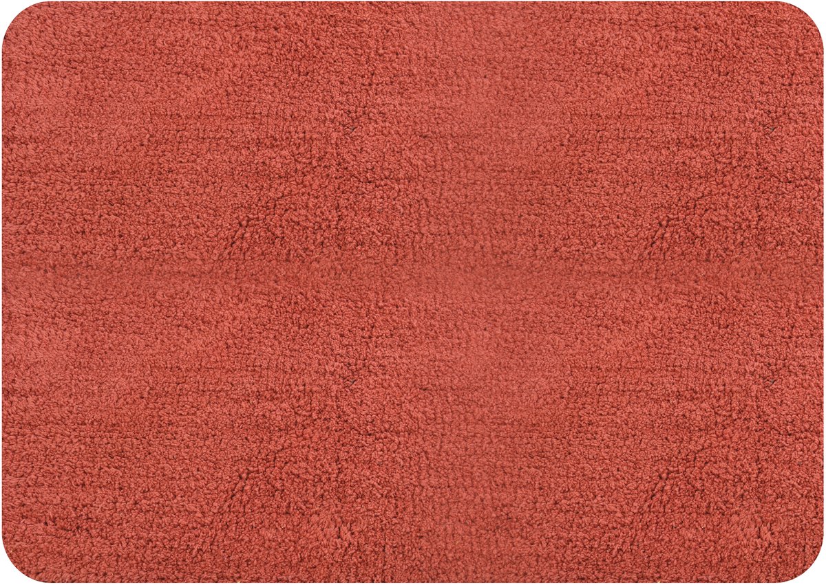 MSV Campus Badmat 50x70 cm – Zachte Badkamer Mat in Terracotta – Vochtabsorberende Badmat voor Douche en Bad