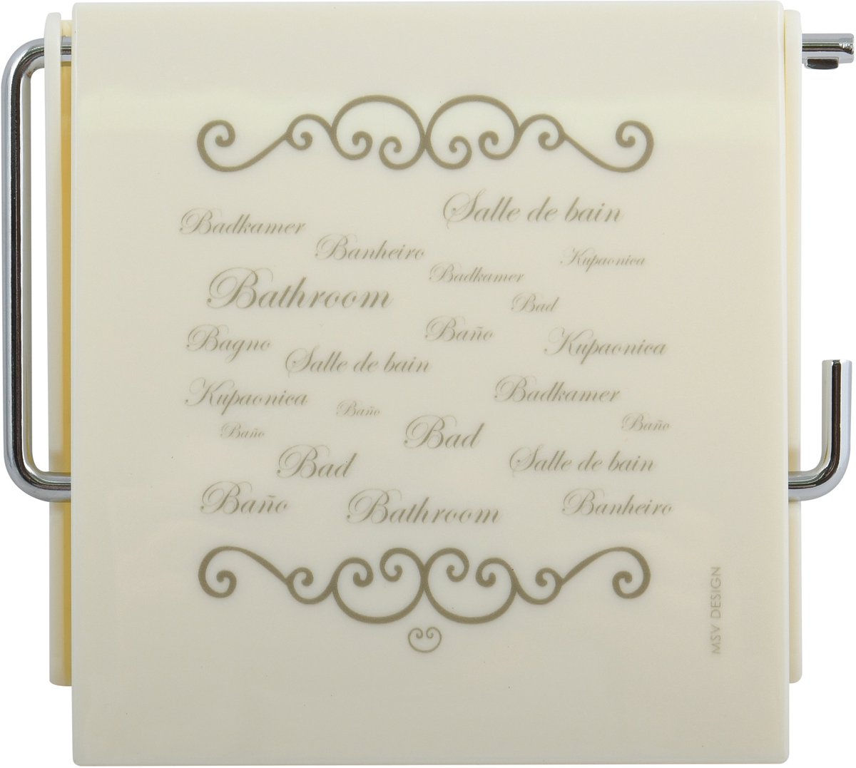 MSV Toiletrolhouder Beige – Praktische Toiletpapierhouder en WC-Papierhouder om te Bevestigen – 13 x 15 x 11,5 cm
