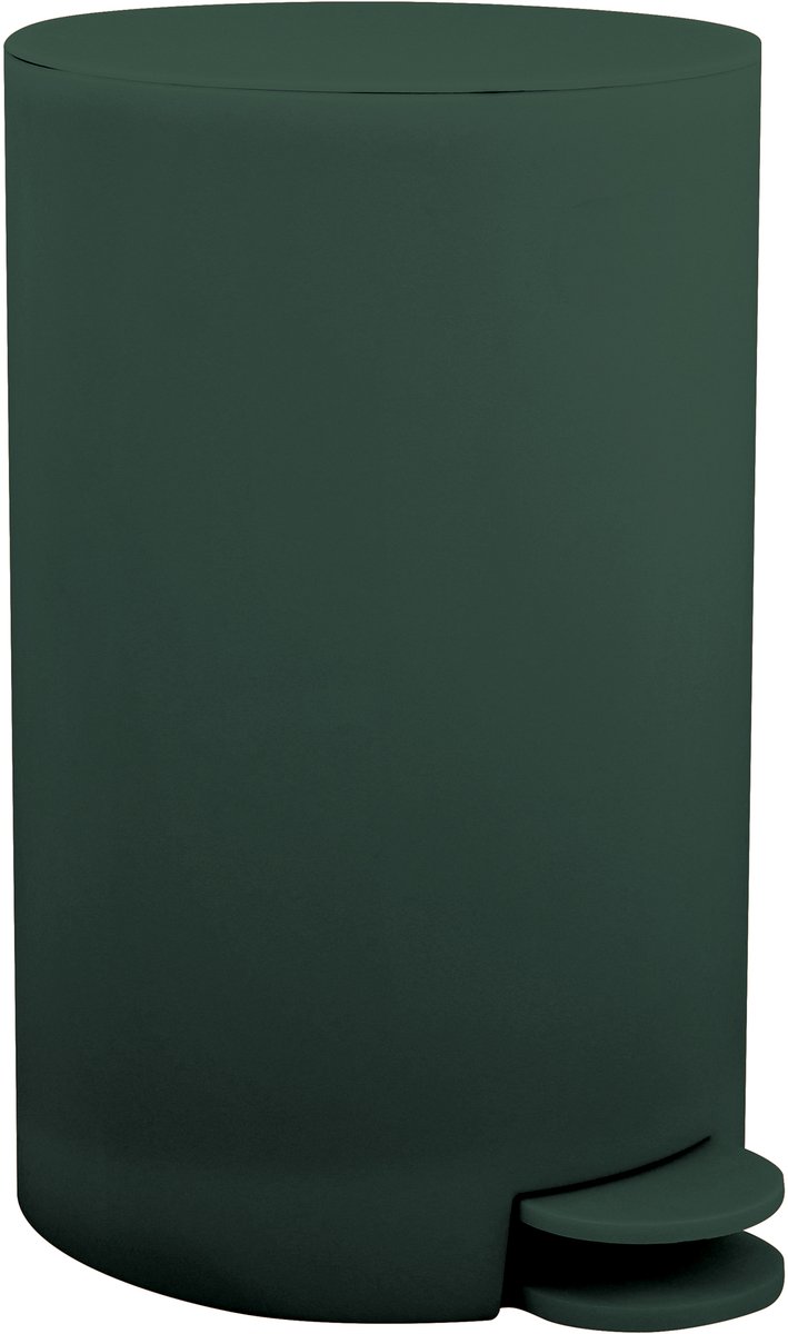 MSV Prullenbak/pedaalemmer - kunststof - donkergroen - 3L - klein model - 15 x 27 cm - Badkamer/toilet