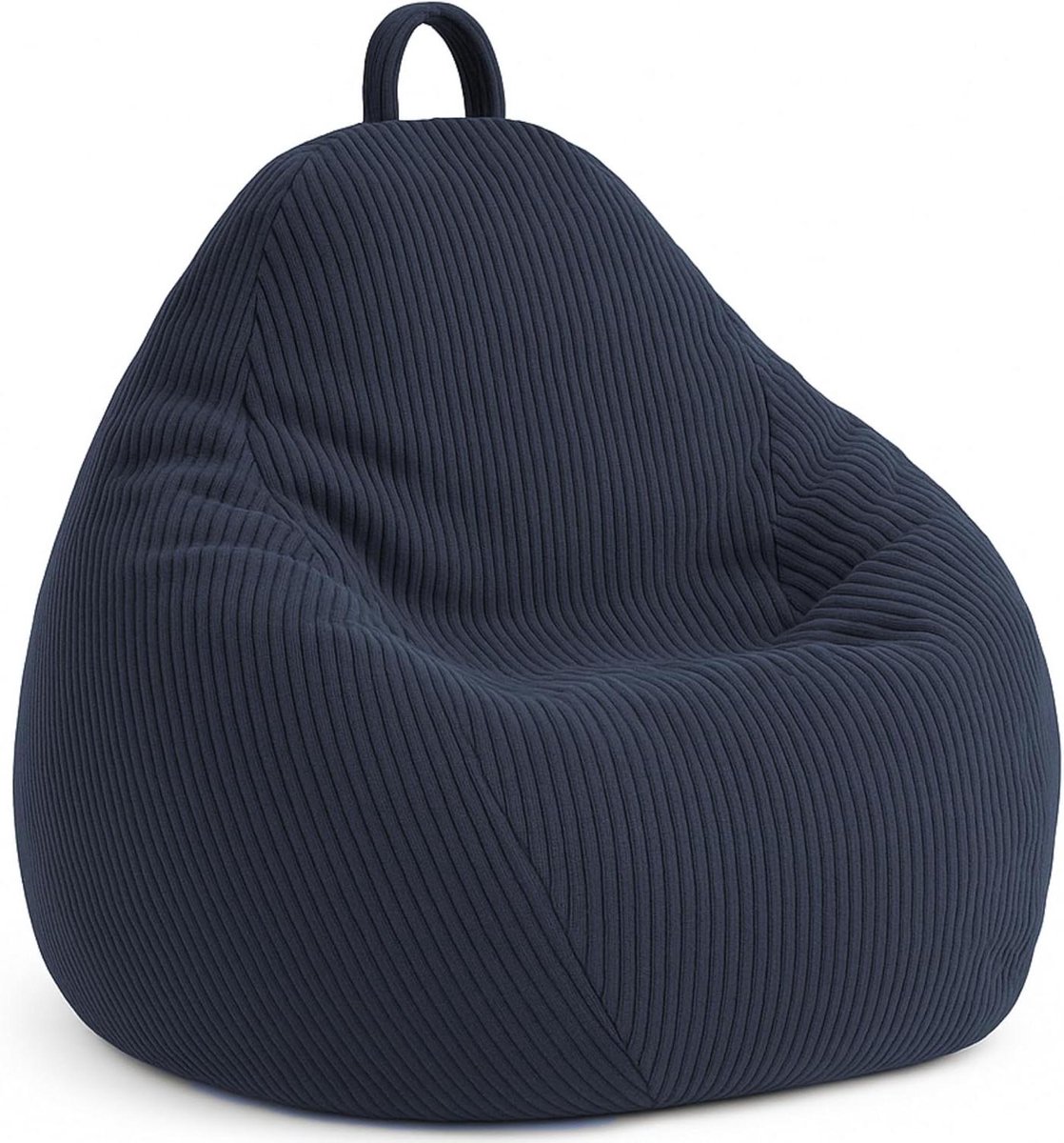 Zitzak Ribstof - Poef Comfort - Ontspanning Thuis - Afneembare Hoes - 120x100cm - Donkerblauw